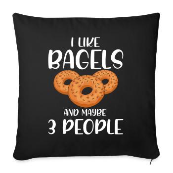 Bagel Food Gift Bagel - Sofa pillowcase 17,3'' x 17,3'' (45 x 45 cm) - black - Front