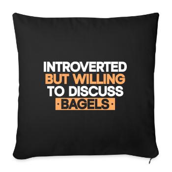Bagel Food Gift Bagel - Sofa pillowcase 17,3'' x 17,3'' (45 x 45 cm) - black - Front
