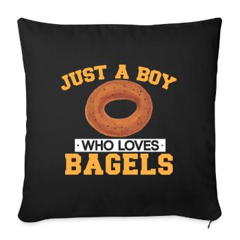 Bagel Food Gift Bagel - Sofa pillowcase 17,3'' x 17,3'' (45 x 45 cm) - black - Front