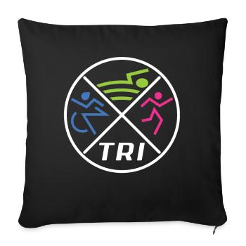 Women's Triathlon - Sofa pillowcase 17,3'' x 17,3'' (45 x 45 cm) - black - Front