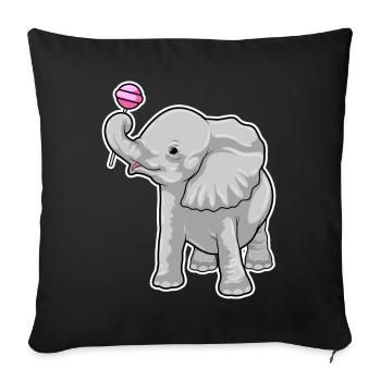 Elephant lollipops - Sofa pillowcase 17,3'' x 17,3'' (45 x 45 cm) - black - Front