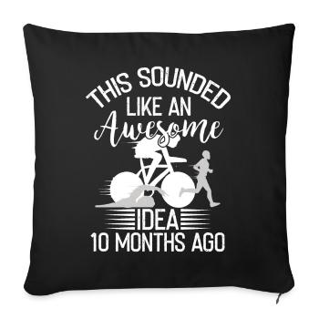 Idée géniale il y a 10 mois Triathlon - Housse de coussin décorative 45 x 45 cm - noir - Devant