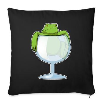 Frog Wine Glass - Sofa pillowcase 17,3'' x 17,3'' (45 x 45 cm) - black - Front
