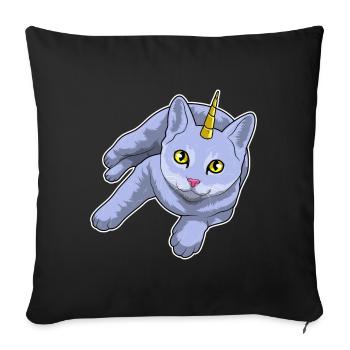 Katze Einhorn - Sofakissenbezug 45 x 45 cm - Schwarz - Vorne