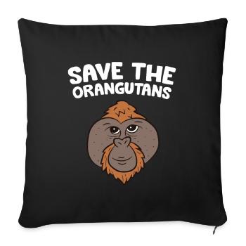 Orangutans Lover Ape Wildlife Save The Orangutans - Sofa pillowcase 17,3'' x 17,3'' (45 x 45 cm) - black - Front