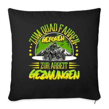 Quad ATV Offroad Quadfahrer - Sofakissenbezug 45 x 45 cm - Schwarz - Vorne
