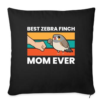 Meilleure mère de pinson zèbre de tous les temps - Housse de coussin décorative 45 x 45 cm - noir - Devant