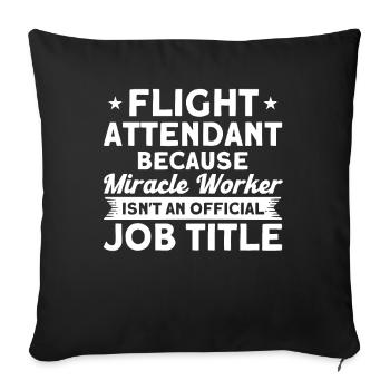 Personnel de cabine de l’hôtesse de l’air hôtesse de l’air - Housse de coussin décorative 45 x 45 cm - noir - Devant