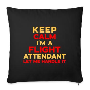 Personnel de cabine de l’hôtesse de l’air hôtesse de l’air - Housse de coussin décorative 45 x 45 cm - noir - Devant