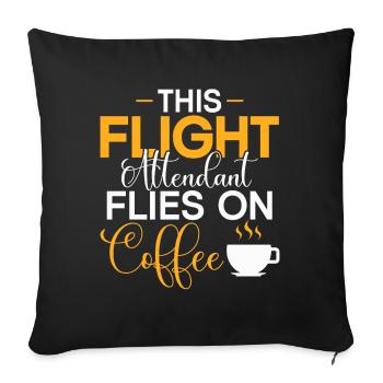 Personnel de cabine de l’hôtesse de l’air hôtesse de l’air - Housse de coussin décorative 45 x 45 cm - noir - Devant