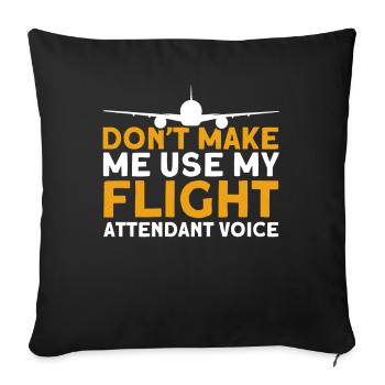 Personnel de cabine de l’hôtesse de l’air hôtesse de l’air - Housse de coussin décorative 45 x 45 cm - noir - Devant