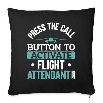 Personnel de cabine de l’hôtesse de l’air hôtesse de l’air - Housse de coussin décorative 45 x 45 cm - noir - Devant