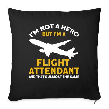 Personnel de cabine de l’hôtesse de l’air hôtesse de l’air - Housse de coussin décorative 45 x 45 cm - noir - Devant