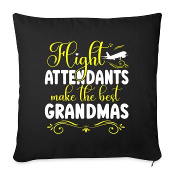 Personnel de cabine de l’hôtesse de l’air hôtesse de l’air - Housse de coussin décorative 45 x 45 cm - noir - Devant