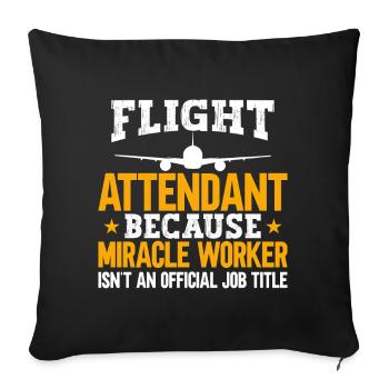 Personnel de cabine de l’hôtesse de l’air hôtesse de l’air - Housse de coussin décorative 45 x 45 cm - noir - Devant