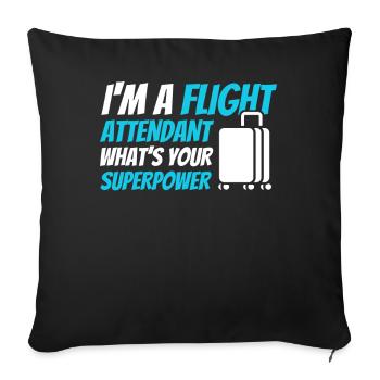 Personnel de cabine de l’hôtesse de l’air hôtesse de l’air - Housse de coussin décorative 45 x 45 cm - noir - Devant