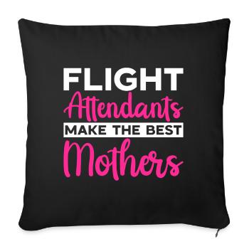 Personnel de cabine de l’hôtesse de l’air hôtesse de l’air - Housse de coussin décorative 45 x 45 cm - noir - Devant