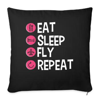 Personnel de cabine de l’hôtesse de l’air hôtesse de l’air - Housse de coussin décorative 45 x 45 cm - noir - Devant
