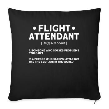 Personnel de cabine de l’hôtesse de l’air hôtesse de l’air - Housse de coussin décorative 45 x 45 cm - noir - Devant