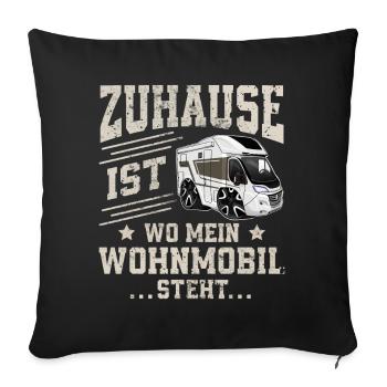 Camping Camper Campen - Sofakissenbezug 45 x 45 cm - Schwarz - Vorne