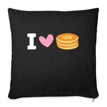 Pancakes Morning Breakfast Brunch I Love Pancakes - Sofa pillowcase 17,3'' x 17,3'' (45 x 45 cm) - black - Front