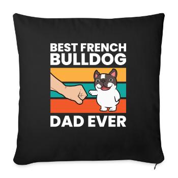 Le meilleur Français bulldog papa de tous - Housse de coussin décorative 45 x 45 cm - noir - Devant