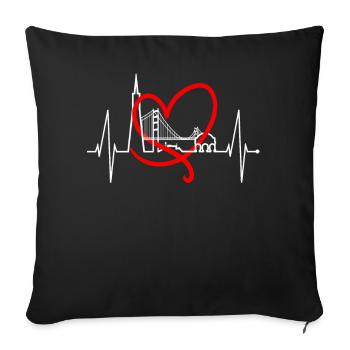 San Francisco Skyline Heartbeat California USA - Sofa pillowcase 17,3'' x 17,3'' (45 x 45 cm) - black - Front