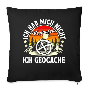 Geocaching Geocacher Geocache - Sofakissenbezug 45 x 45 cm - Schwarz - Vorne