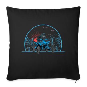 Quad VTT Tout-terrain Quad Riders - Housse de coussin décorative 45 x 45 cm - noir - Devant