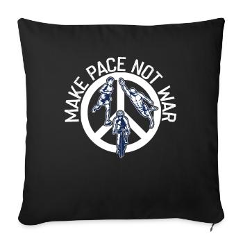 Accélérez au lieu de triathlètes de guerre - Housse de coussin décorative 45 x 45 cm - noir - Devant