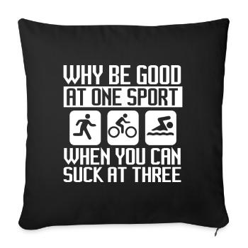 Pourquoi le triathlon est bon dans un sport - Housse de coussin décorative 45 x 45 cm - noir - Devant