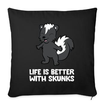 La vie est meilleure avec les mouffettes - Housse de coussin décorative 45 x 45 cm - noir - Devant