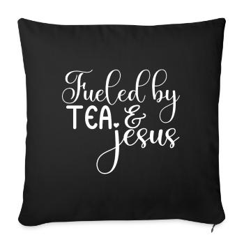 Buveur de thé Amateur de thé Cadeau Thé - Housse de coussin décorative 45 x 45 cm - noir - Devant