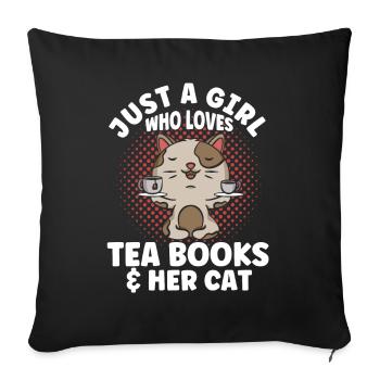 Tea Drinker Tea Lover Gift Tea - Sofa pillowcase 17,3'' x 17,3'' (45 x 45 cm) - black - Front
