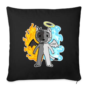 Cat Cat Breed Burma - Angel and Devil - Sofa pillowcase 17,3'' x 17,3'' (45 x 45 cm) - black - Front