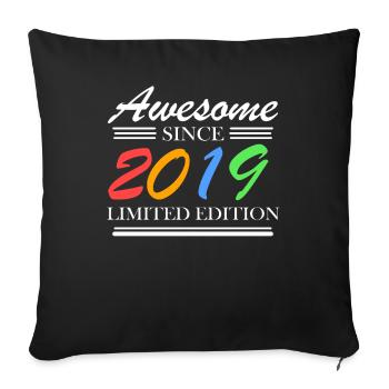 2019 - Sofa pillowcase 17,3'' x 17,3'' (45 x 45 cm) - black - Front