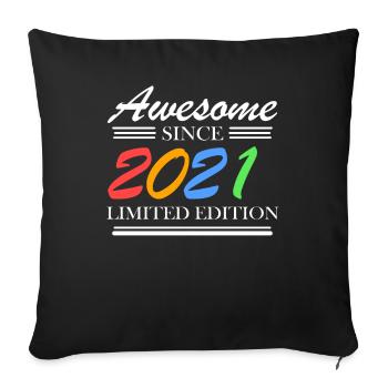 2021 - Fantastic since 2021 - Vintage 2021 - Sofa pillowcase 17,3'' x 17,3'' (45 x 45 cm) - black - Front