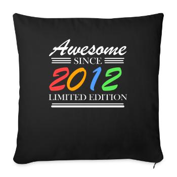 2012 - Fantastic since 2012 - Vintage 2012 - Sofa pillowcase 17,3'' x 17,3'' (45 x 45 cm) - black - Front