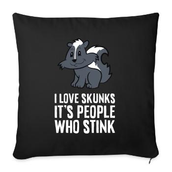 J’aime les mouffettes Son peuple qui pue - Housse de coussin décorative 45 x 45 cm - noir - Devant