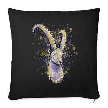 Astrologie capricorne - Housse de coussin décorative 45 x 45 cm - noir - Devant