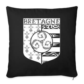 Bretagne Blason Gwenn Ha Du Tribal Triskèle - Housse de coussin décorative 45 x 45 cm - noir - Devant