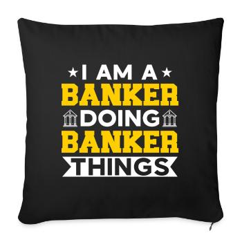 Banker Bank Money Banker - Sofa pillowcase 17,3'' x 17,3'' (45 x 45 cm) - black - Front
