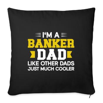Banker Bank Money Banker - Sofa pillowcase 17,3'' x 17,3'' (45 x 45 cm) - black - Front