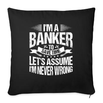 Banker Bank Money Banker - Sofa pillowcase 17,3'' x 17,3'' (45 x 45 cm) - black - Front
