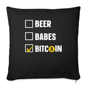 Beer Babes Bitcoin - Housse de coussin décorative 45 x 45 cm - noir - Devant