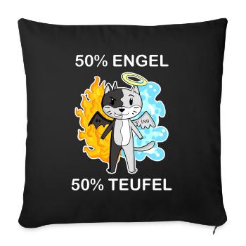 Katze Katzenrasse American Wirehair - Sofakissenbezug 45 x 45 cm - Schwarz - Vorne