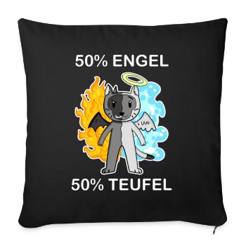 Katze Katzenrasse Birma - Engel und Teufel - Sofakissenbezug 45 x 45 cm - Schwarz - Vorne