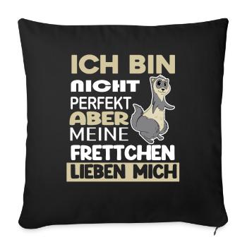 Frettchen - Sofakissenbezug 45 x 45 cm - Schwarz - Vorne