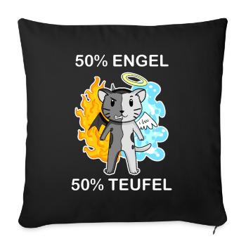 Katze Katzenrasse Abessinierkatze - Sofakissenbezug 45 x 45 cm - Schwarz - Vorne
