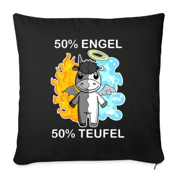 Esel - Engel und Teufel - Sofakissenbezug 45 x 45 cm - Schwarz - Vorne